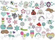 Stickserie - 54 Mini Motive Mix Set 3 für Puschen